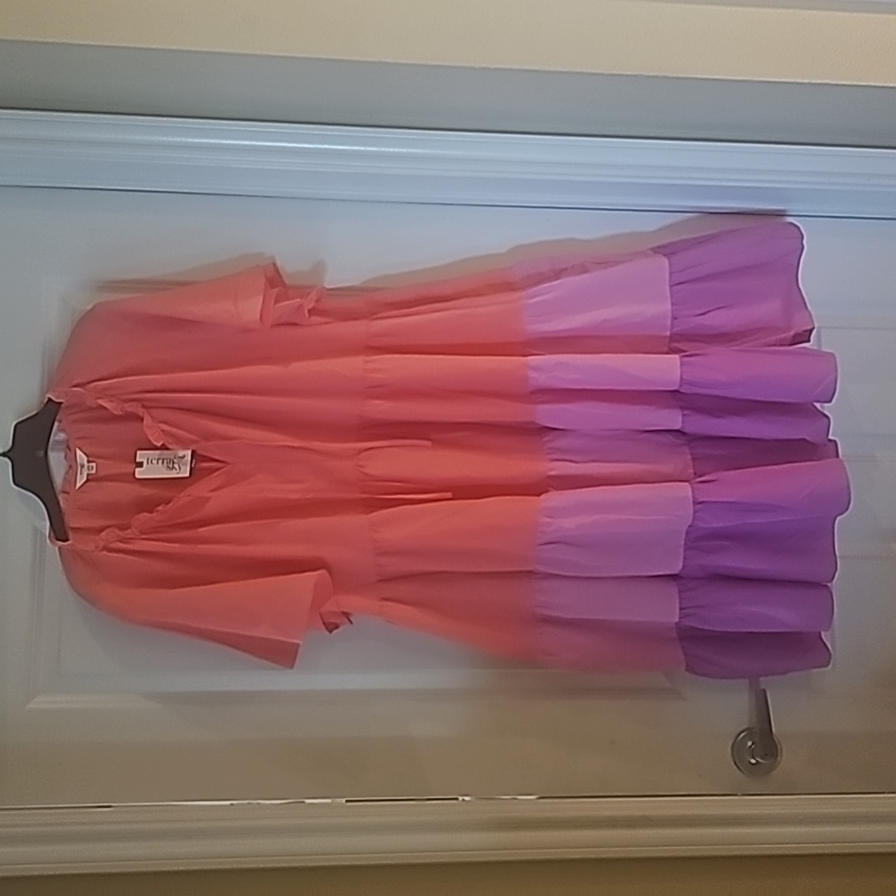 Plus size 3X tiered tie neck dress